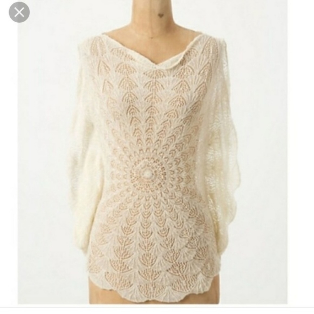 Anthropologie Far away from close crochet top